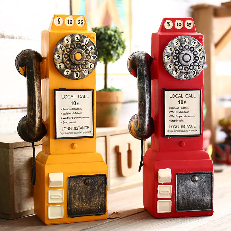 Creative Resin Telephone Model Home Decor Figurine