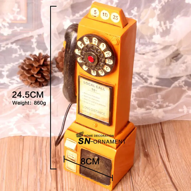 Creative Resin Telephone Model Home Decor Figurine