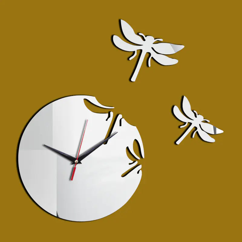 DIY Acrylic Dragonfly Wall Clock for Living Room Decor