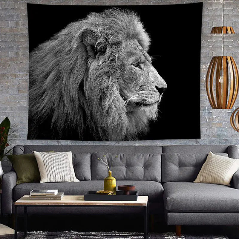 American Home Decor Wall Tapestry with Lion Print