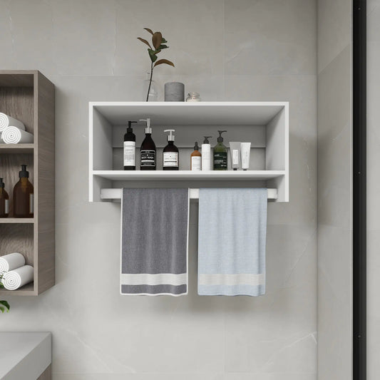 B2 Bathroom Shelves,Modular Wood Closet System Clothes Organizer, Closet System with 2 Closet Shelves, Closet Organizer System, Walk in Closet Organizers and Storage, Closet Systems for Walk in Closets, Closet(32" W x 16" D x 16" H)