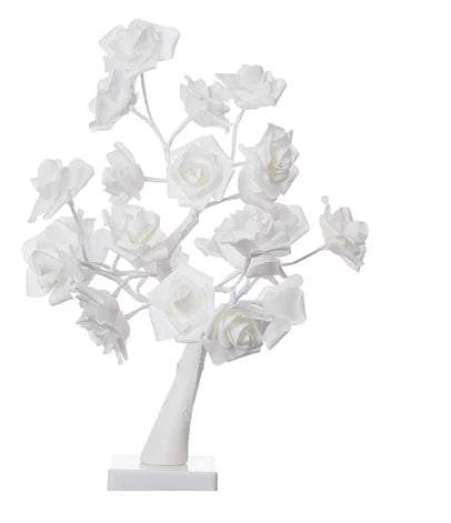 LED Tree Lamp with Realistic Rose Design