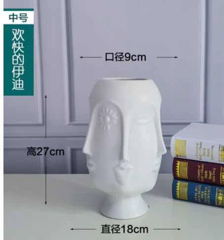 Face Ceramic Flower Pot - Home Decor Vase