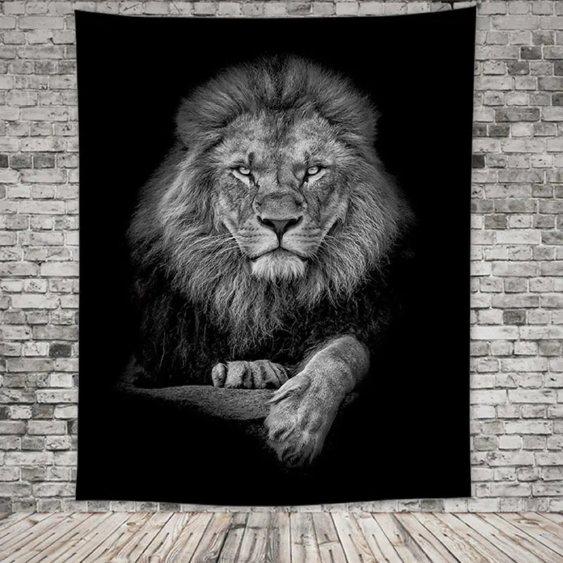 American Home Decor Wall Tapestry with Lion Print