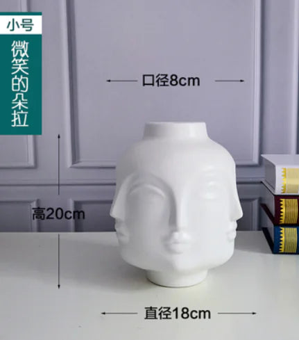 Face Ceramic Flower Pot - Home Decor Vase