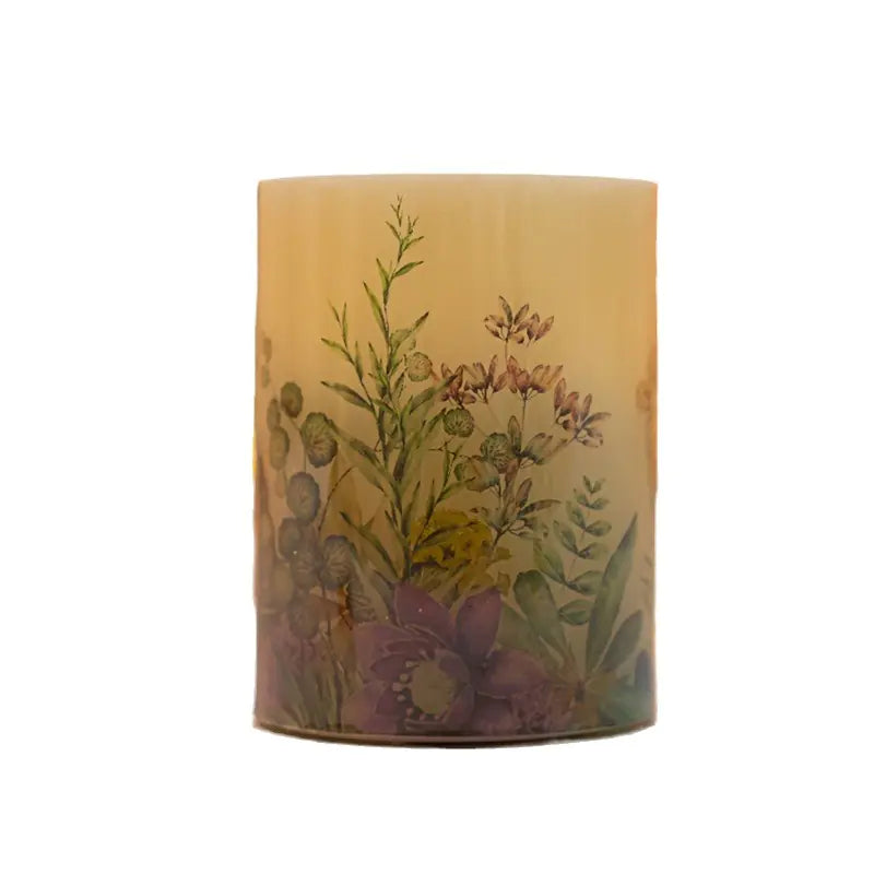 LED Electronic Candle with Spring Floral Design