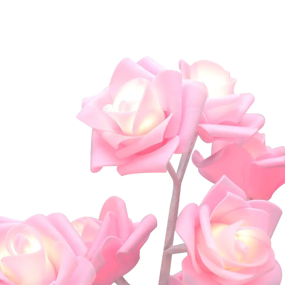 LED Tree Lamp with Realistic Rose Design