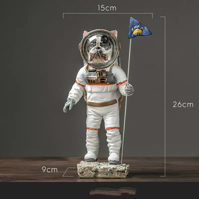 Cute Space Dog Sculpture - Creative Resin Home Decor