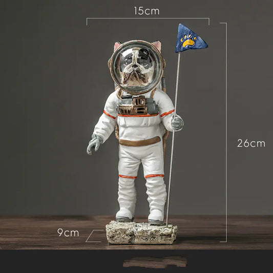 Cute Space Dog Sculpture - Creative Resin Home Decor