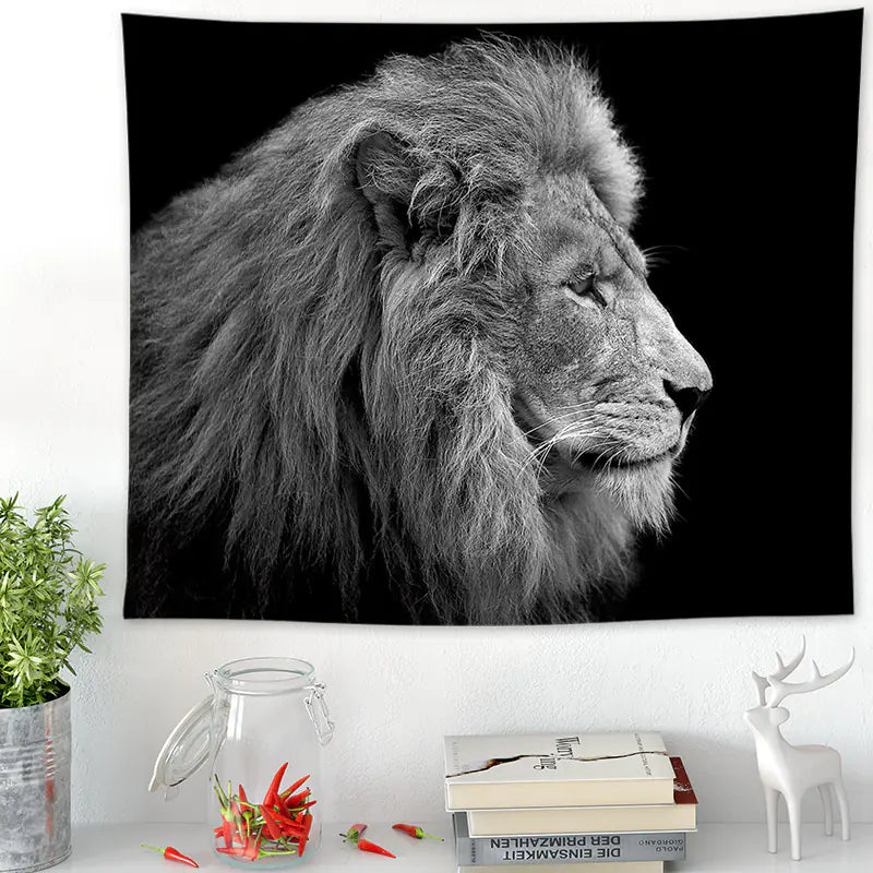American Home Decor Wall Tapestry with Lion Print