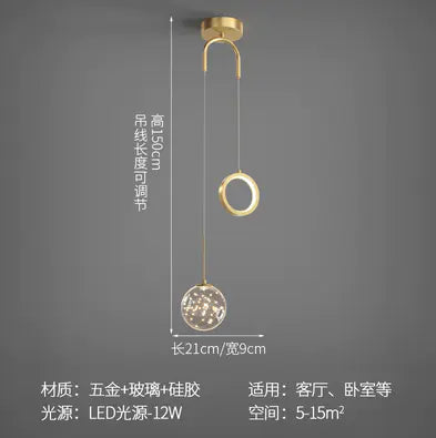 Minimalist Nordic Style Pendant Light for Bedroom/Living Room