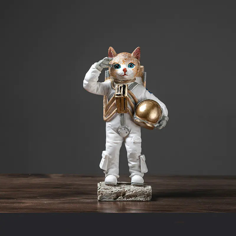 Cute Space Dog Sculpture - Creative Resin Home Decor