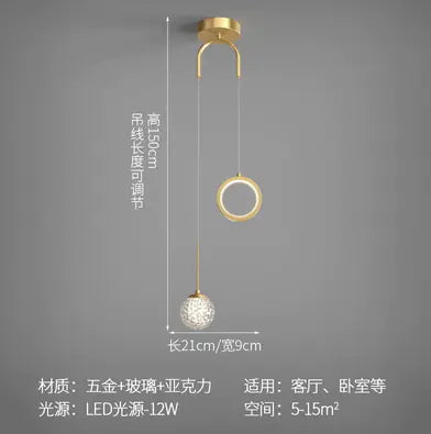 Minimalist Nordic Style Pendant Light for Bedroom/Living Room